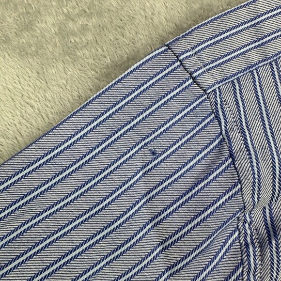 Ted Baker Archive Shirt Mens Size 16 Blue Striped Preppy Long Sleeve Herringbone - Picture 7 of 15